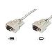 Datatransfer connection cable, D-Sub9 F/F, 5m serial, molded beige