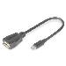 USB 2.0 adapter cable, OTG, type micro B - A M/F, 20cm USB 2.0 conform black