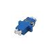 LC / LC Duplex Coupler, color blue Zirconia Ceramic Sleeve, polymer housing, Singlemode