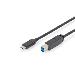 ASSMANN USB Type-C connection cable, type C to B M/M, 1m full featured, Gen2, 3A, 10GB, 3.1 Version, CE, black