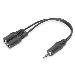 ASSMANN Headset adapter cable TRRS 3.5mm(4pin)-2xstereo 3.5mm M/F/F, 20cm Black