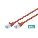 Patch cable - Cat 5e - SF/UTP - Snagless - Cu - 2m - red - 10pk