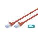 Patch cable - Cat 5e - SF/UTP - Snagless - Cu - 3m - red - 10pk