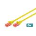 Patch cable - CAT6 - U/UTP - Snagless - Cu - 10m - yellow - 5pk