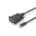 USB Type-C adapter cable, Type-C to DVI M/M, 2m 1080p@60Hz, CE, black