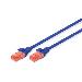 Patch cable Copper conductor - CAT6 - U/UTP - Snagless - 25cm - Blue
